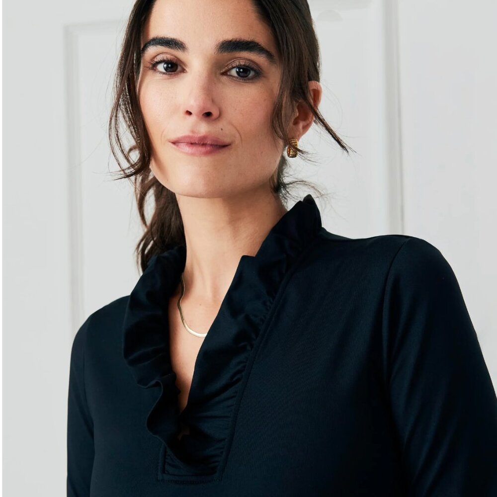 J. McLaughlin Durham Ruffle Top - Picture 2 of 8